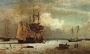 Fitz Hugh Lane Ships Stuck in Ice off Ten Pound Island, Gloucester Spain oil painting artist